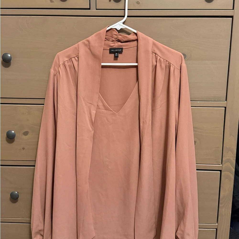 The Limited Pink tie bow Blouse